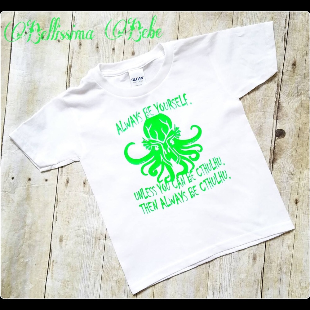Cthulhu short sleeve 4T neon NEW Handmade